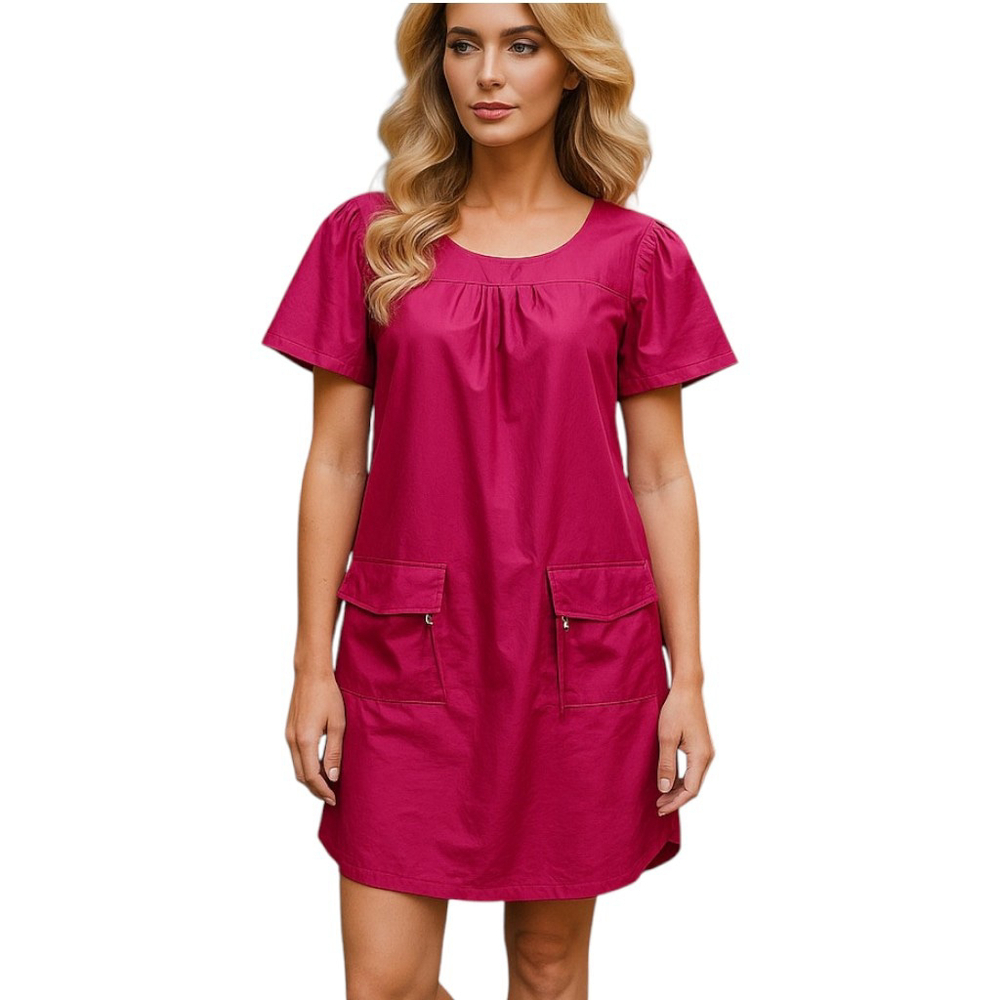Love Moschino Mini Shift Dress 6 Pink Barbiecore Short Puff Sleeve Made in Italy - Picture 1 of 15